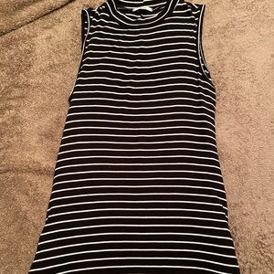 Black and white striped dress